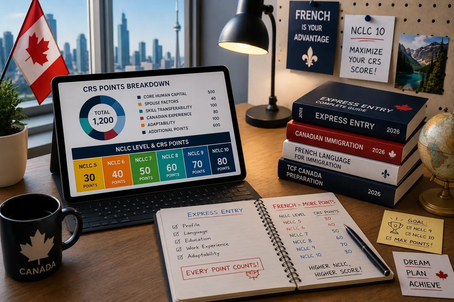 TCF Canada and Express Entry 2026: The Complete CRS Points Guide — From NCLC 5 to NCLC 10, Every Point Counts