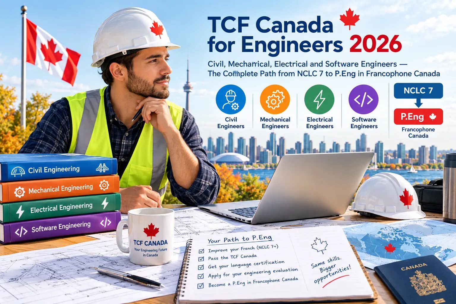 TCF Canada for Engineers 2026: Civil, Mechanical, Electrical and Software Engineers — The Complete Path from NCLC 7 to P.Eng in Francophone Canada